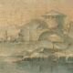 Ancient painting "Architectural Folly" in oil on canvas, 18th century.