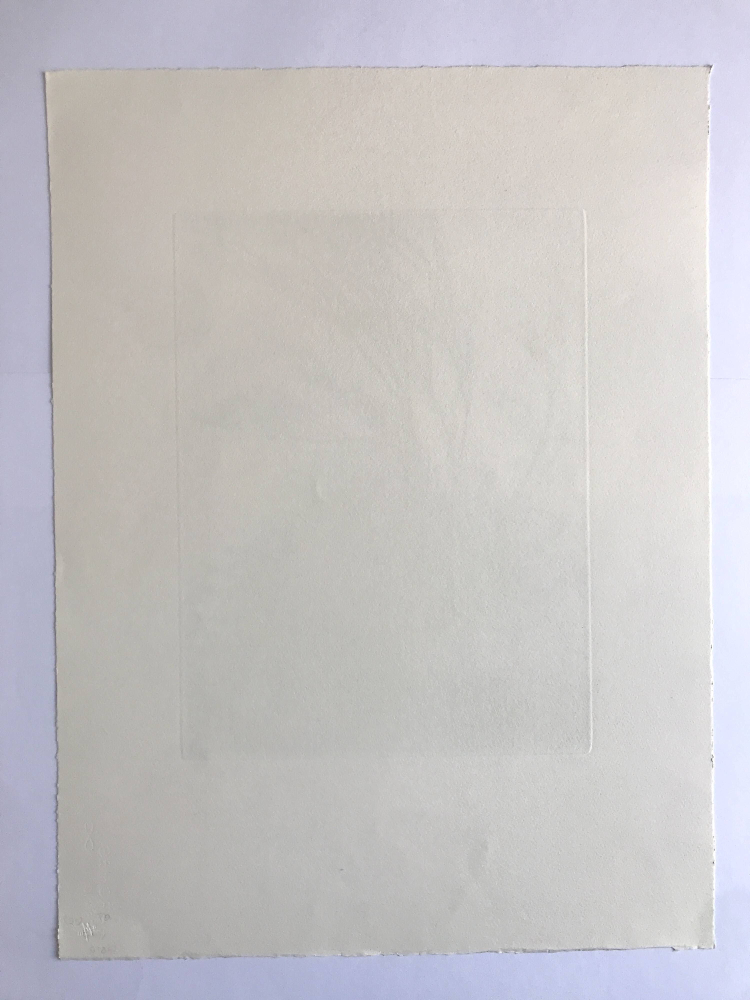 Nicole BOUHARMONT, Tempête, 2013. Original signed drypoint