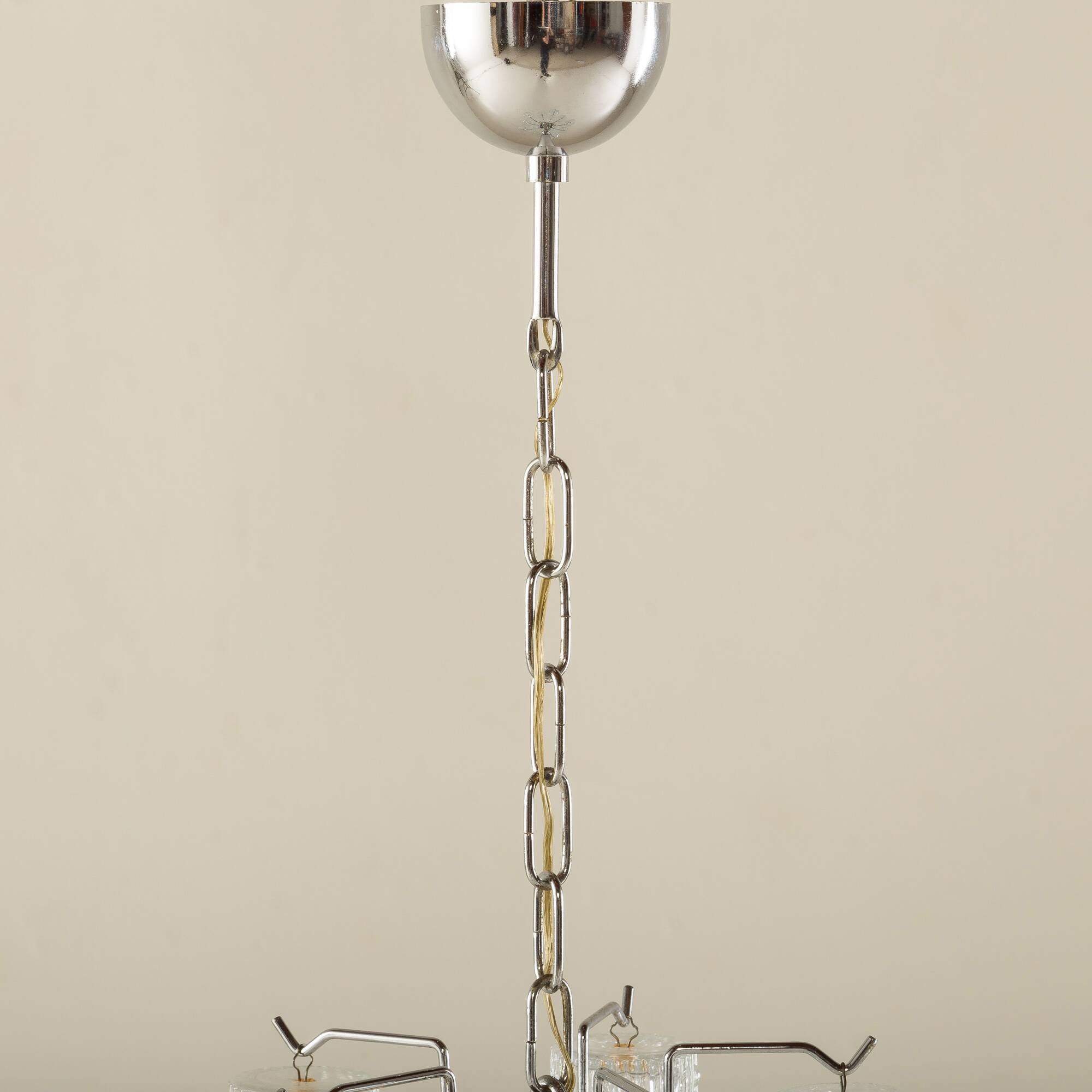Chandelier en verre Tronchi de Venini, années 1970
