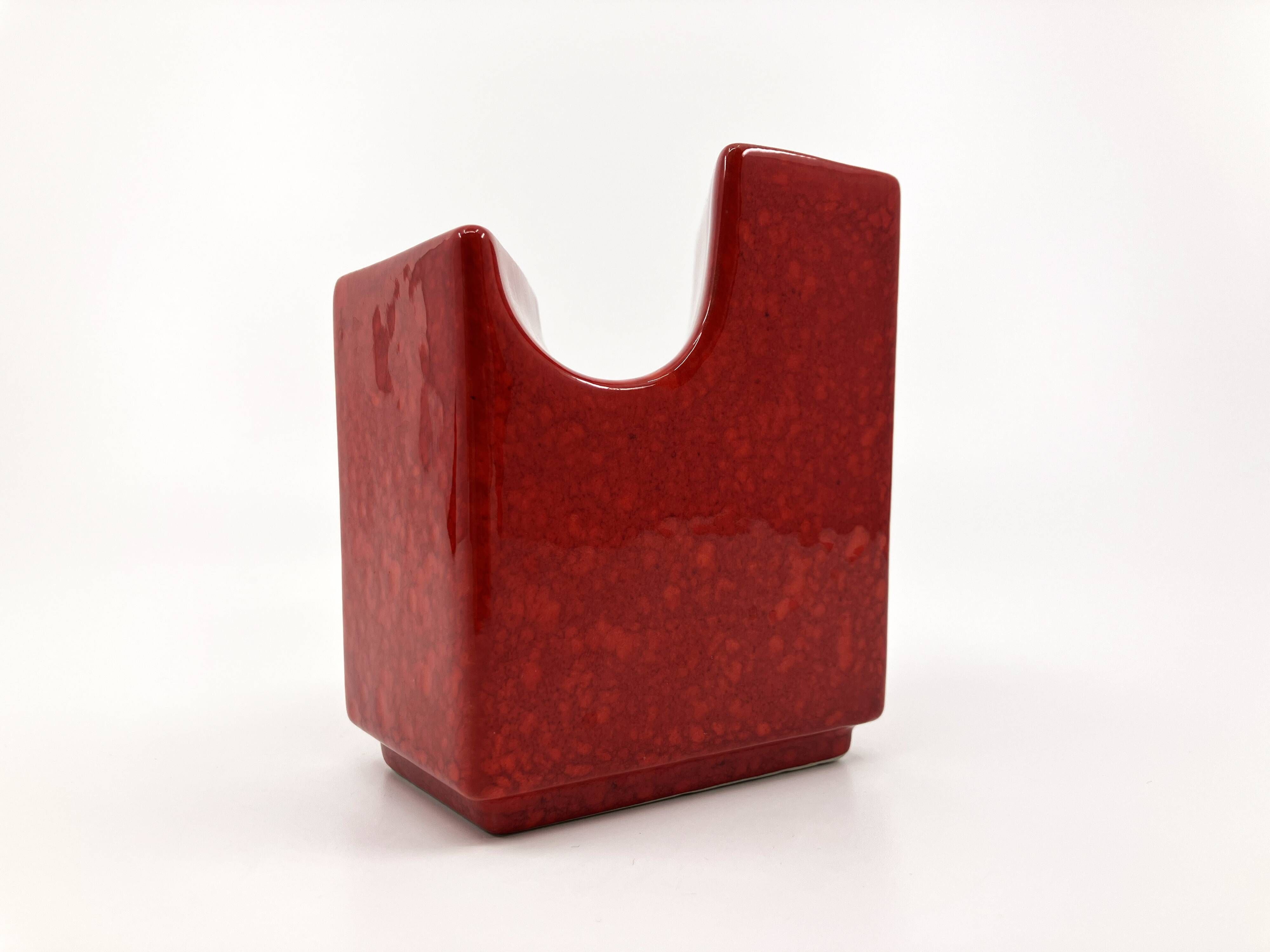 Vase with 2 necks by Roberto Rigon for Bertoncello • Italy • Circa 1970