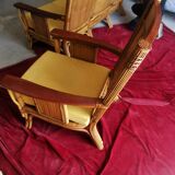 Old set sofa and rattan chair and caning