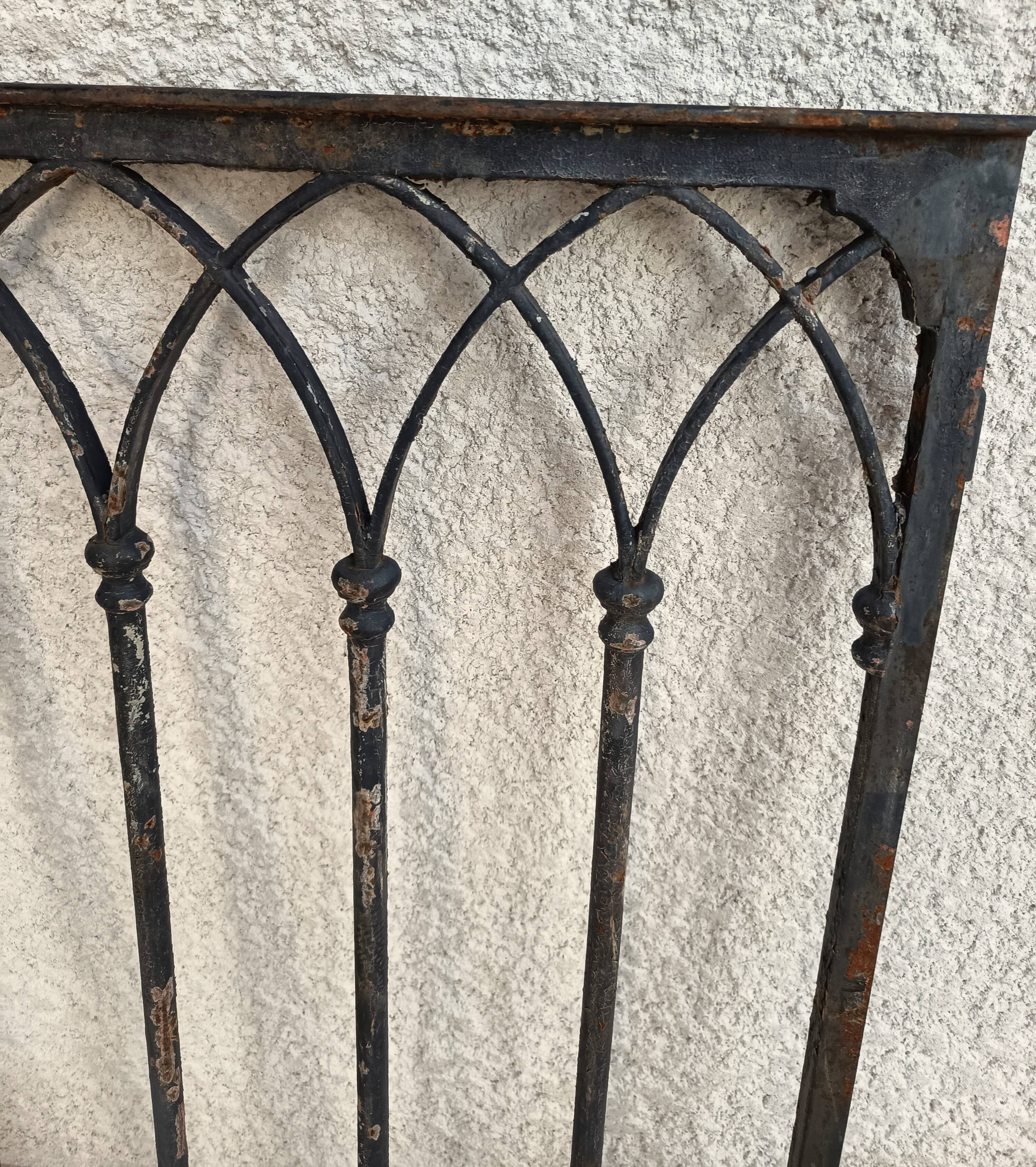 Gothic style wrought iron gate