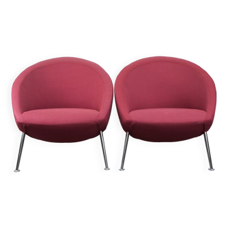 Ensemble de fauteuils vintage design Artifort violet, modèle Hanna