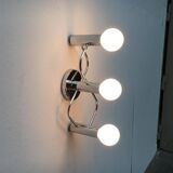 Chrome ceiling or wall lamp Space Age by Gaetano Sciolari for Leola, Germany, 1970s, set of 2