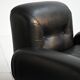 Black leather and tubular steel armchairs, 1970s