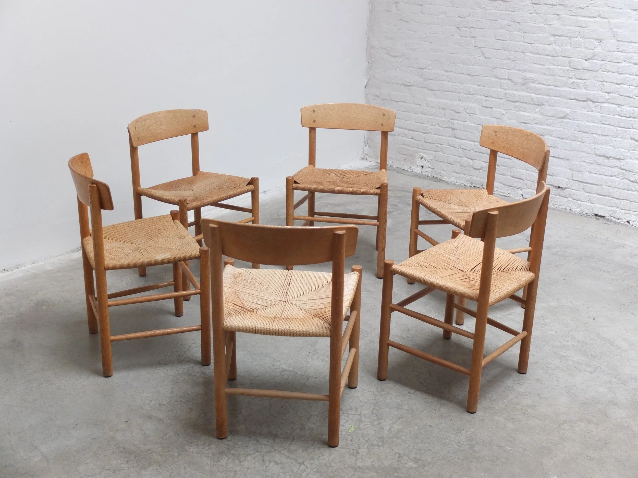 Ensemble précoce de 6 chaises de salle à manger 'J39' par Børge Mogensen pour FDB Møbler, 1947