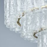 Glass and Brass Chandelier from Doria Leuchten, 1960s