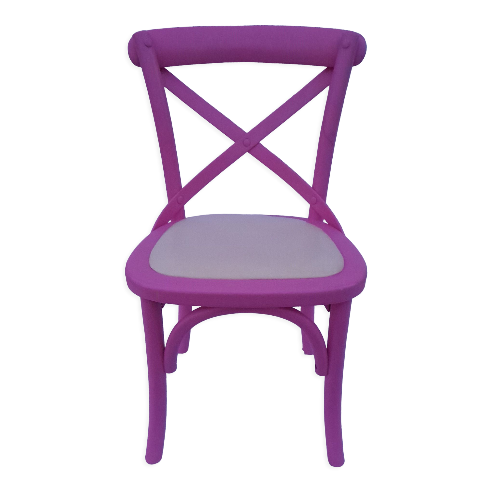 Chaise enfant rose en bois  H 64 cm