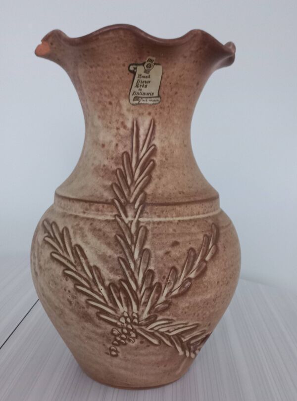 Grand vase grès émaillé de Vallauris fait main 32 cm