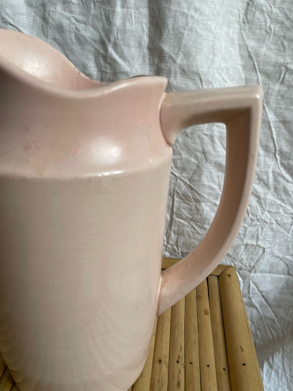 St Amand pink earthenware pitcher