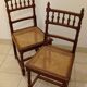 Paire de chaises cannées