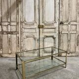 Table basse à double plateau en bronze attribuée à Jacques Quinet