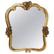 Max Welz Vienna Art Nouveau Hand-Carved Gilded Wood Wall Mirror, Austria, 1930s