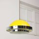 Space-age italian yellow and chrome metal pendant lamp, 1970s