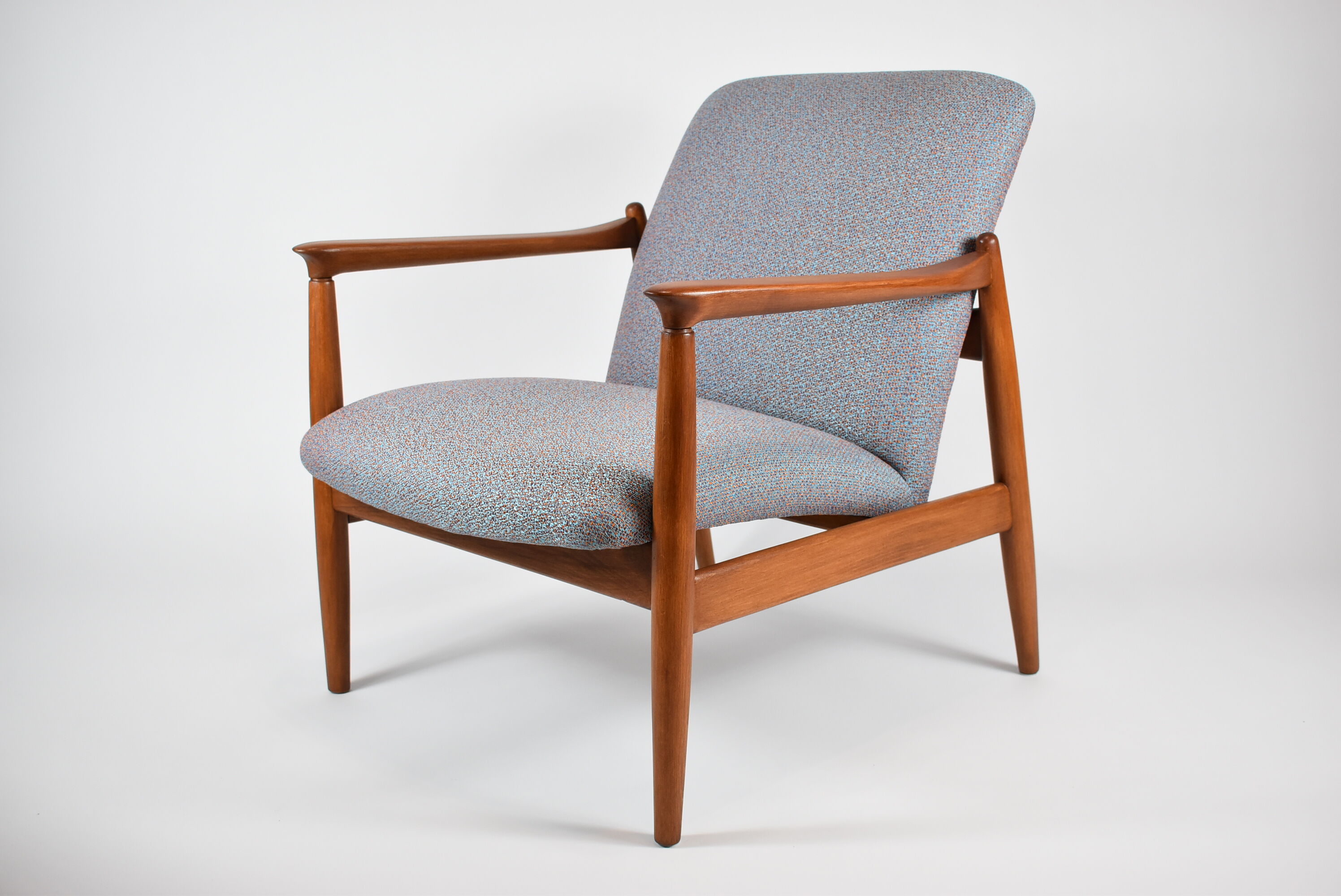 Fully restored vintage armchair, designer E.Homa, 60s, East Europe, multicolour, water resistant