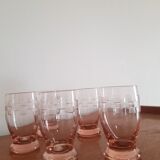 Set of 5 pink glasses