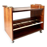 Vintage rosewood bar cart, Italy 1960s