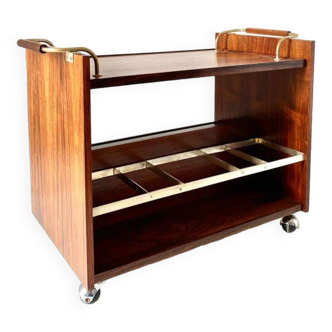 Vintage rosewood bar cart, Italy 1960s