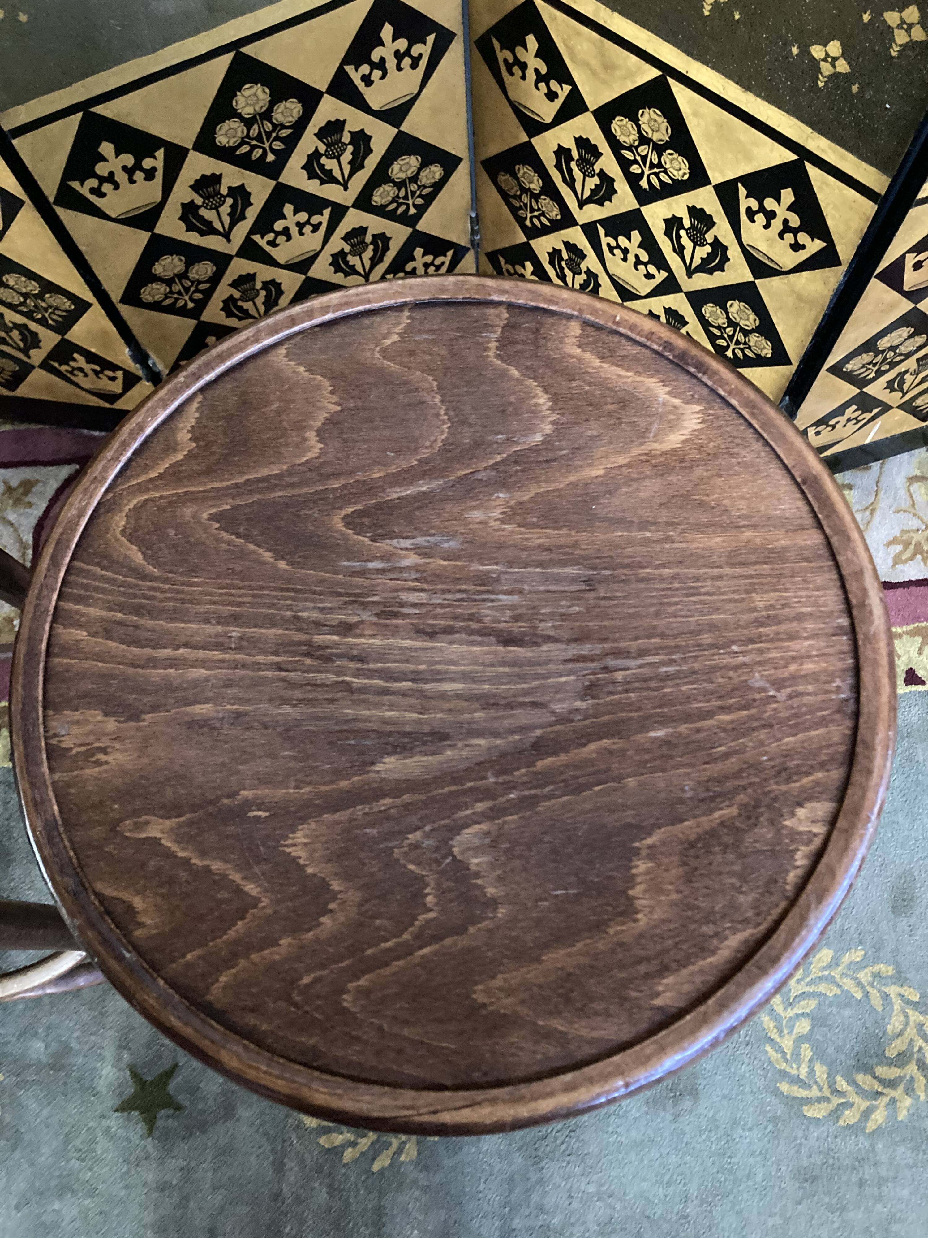 3 curved wooden bar stools