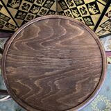 3 curved wooden bar stools