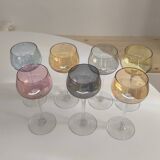 Set of 6 Alsace iridescent crystal glasses