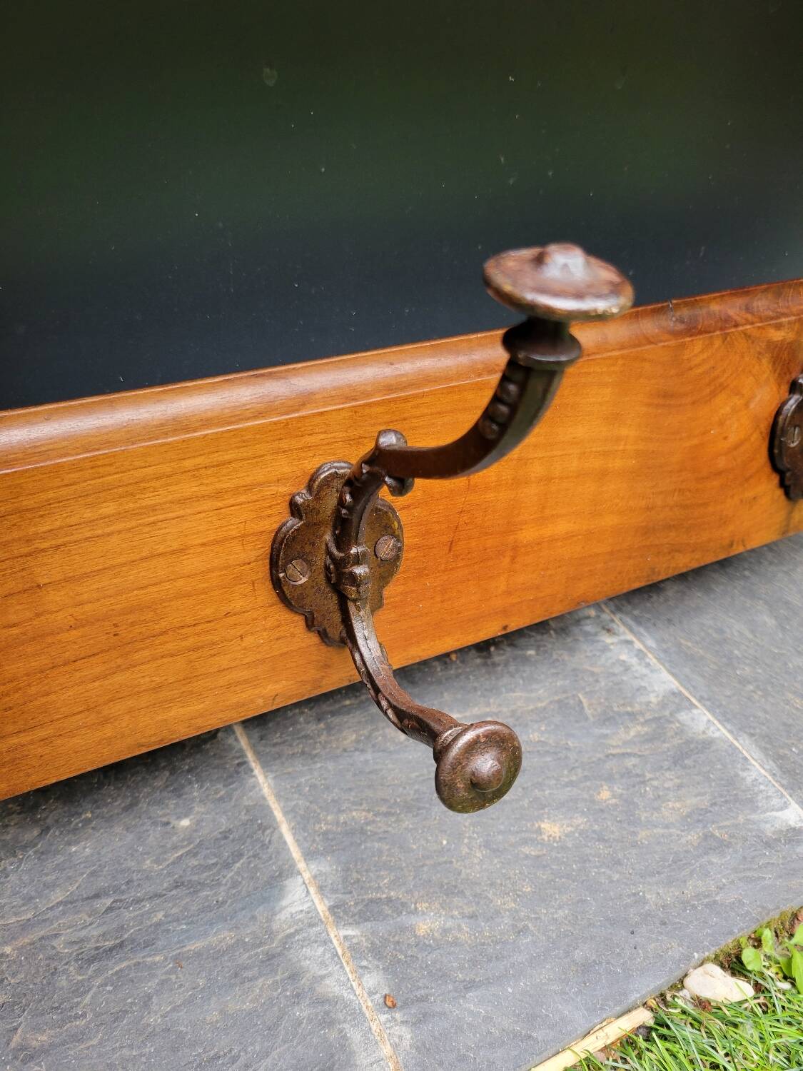 Walnut coat rack and hat rack