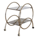 Glass and gold metal rolling trolley 1970