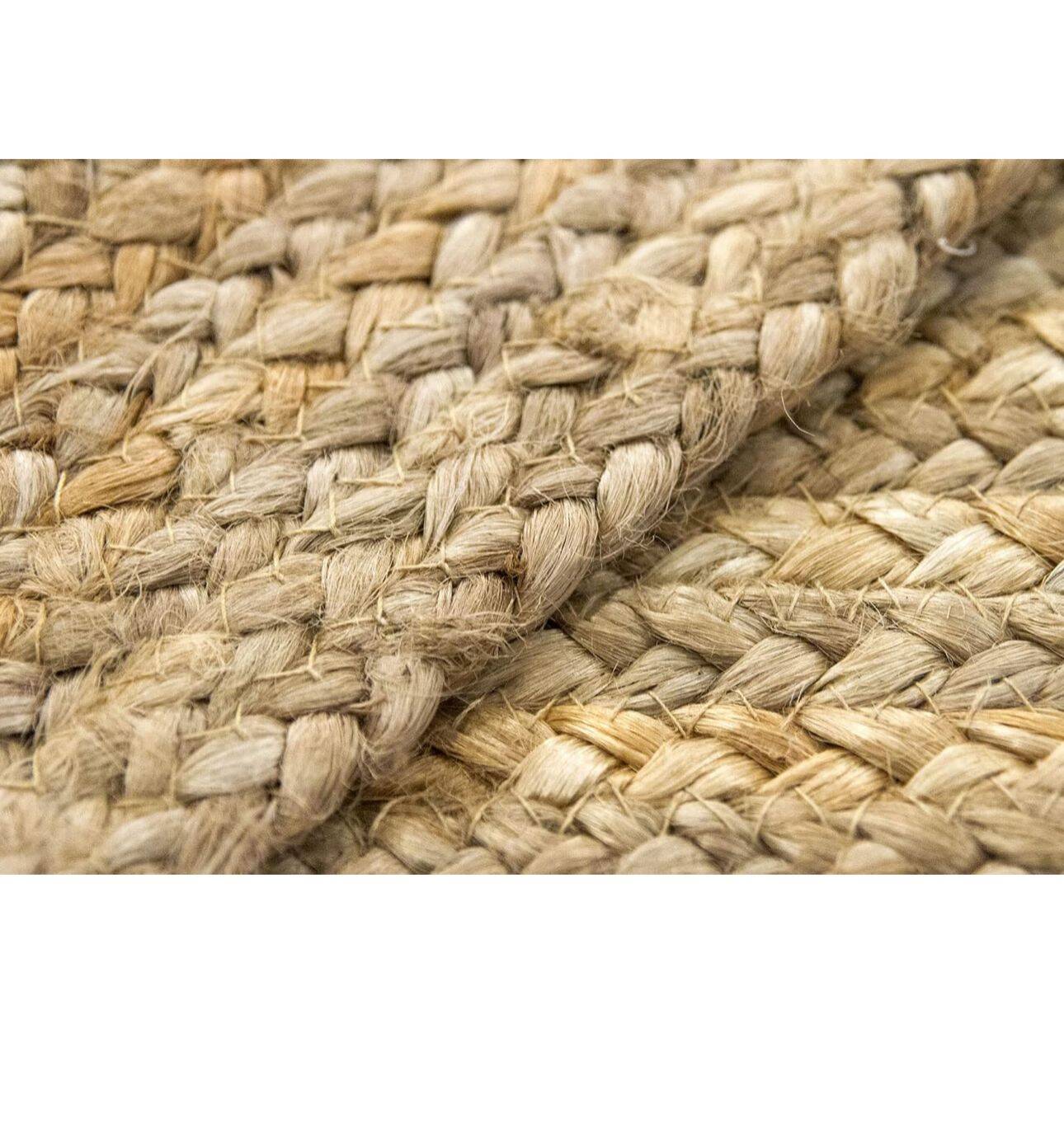 Natural Jute Rug, Alhambra Natural Color, 100% Jute Fiber Rug, Hand Braided