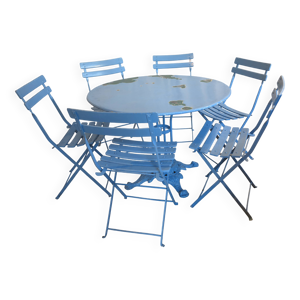 Salon de jardin bleu