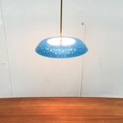 Perforated metal pendant lamp in mid-century style attributed to Ernest Igl for Hillebrand Leuchten, 1960s.