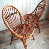 Deux chaises en rotin