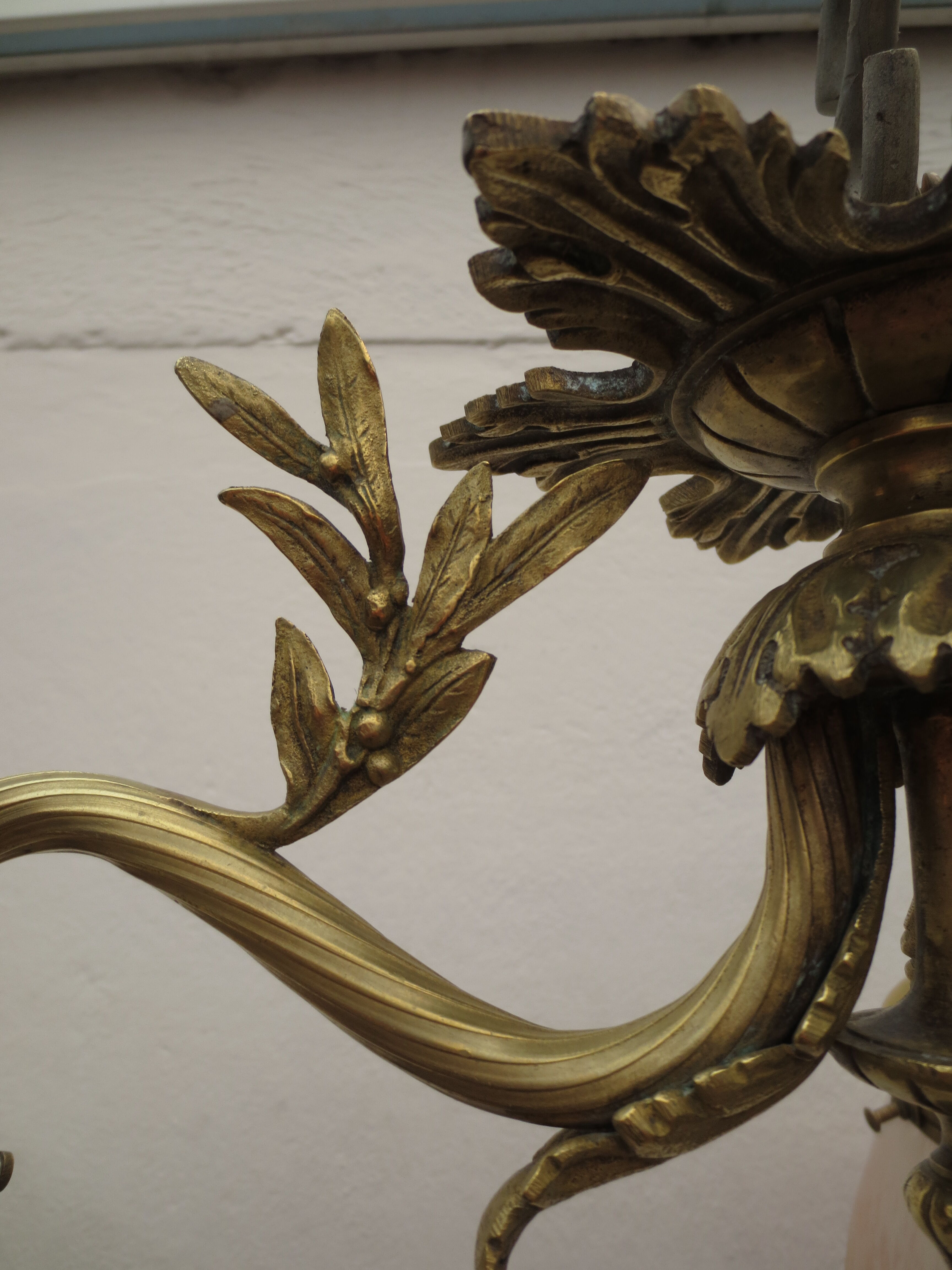 Ancien lustre art déco en bronze