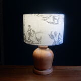 Round lampshade canvas of Jouy black and white