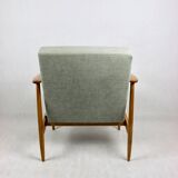 Fauteuil danois en tissu vert, années 1970