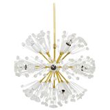 Lustres blowball Sputnik en laiton par Emil Stejnar, Rupert Nikoll, Autriche, années 1950