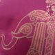 Set of 4 embroidered cushions with golden pink fuchsia elephant – 42x42 cm – front and back