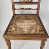 Chaise en bois et cannage
