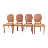 Series of 4 medallion chairs Louis XVI style