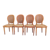Series of 4 medallion chairs Louis XVI style
