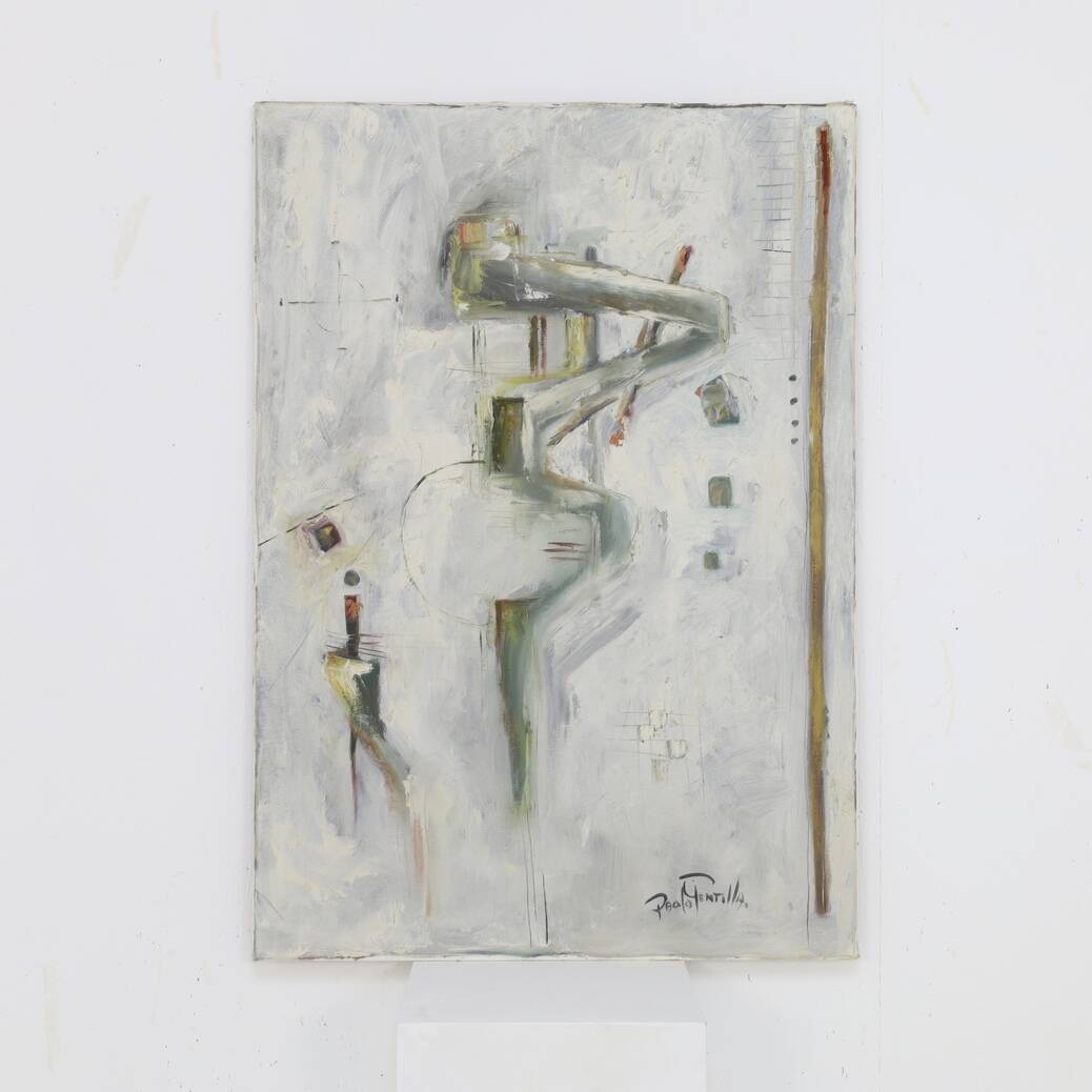 Peinture abstraite de Paolo Gentilla, années 1970