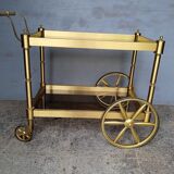 Serving rolling table golden aluminum ep 1970 vintage