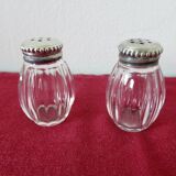 Salt and pepper "CHRISTOFLE" in solid silver in their original box, 1950.