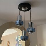 Suspension cascade 3 tubes steel and glass 1970