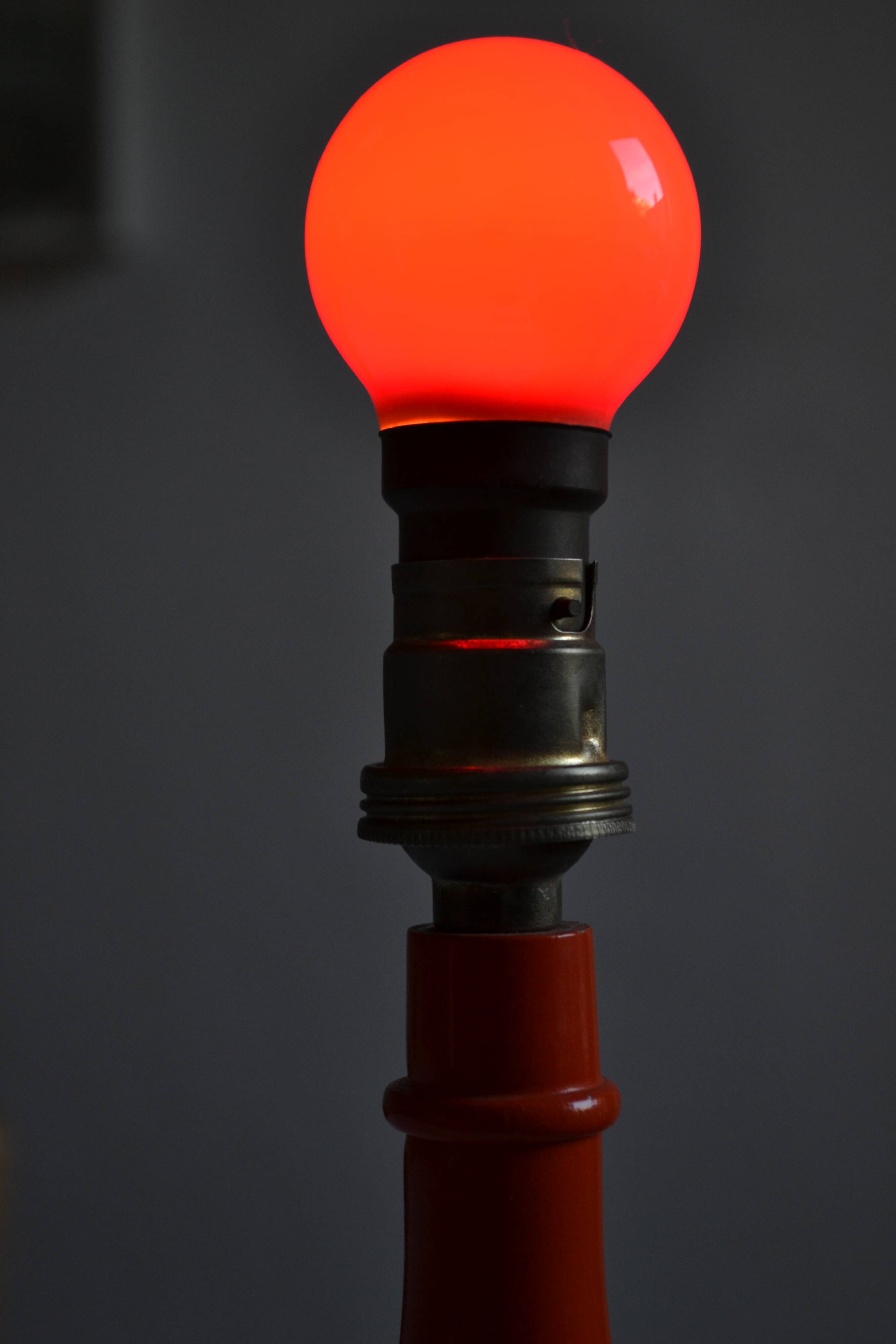 Orange lamp foot 70's philippe capelle