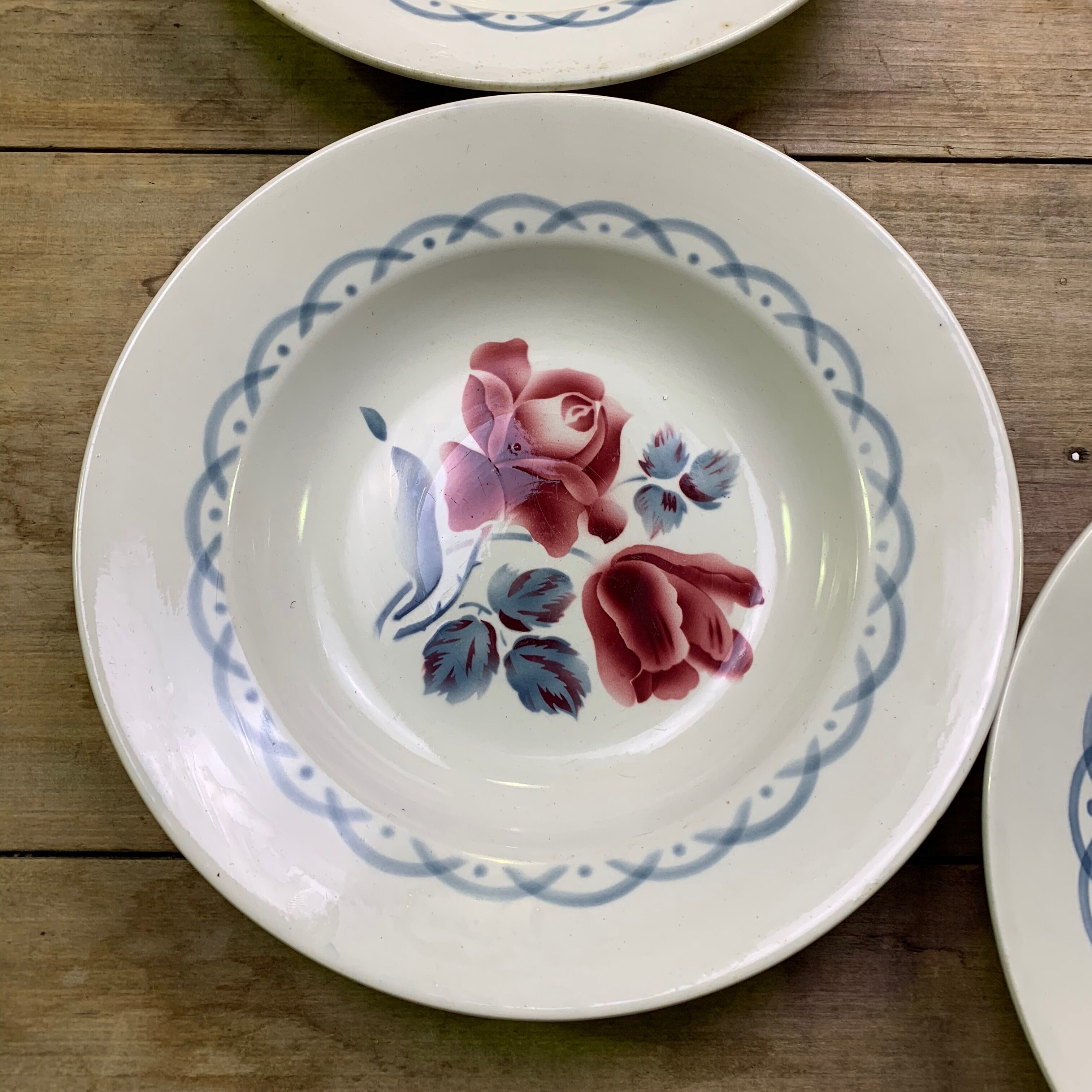 Lot de 10 assiettes creuses Digoin modèle Cannes