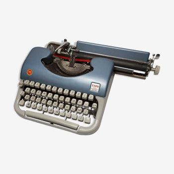 Machine à écrire Manufrance Saint-Etienne Bleue 1950
