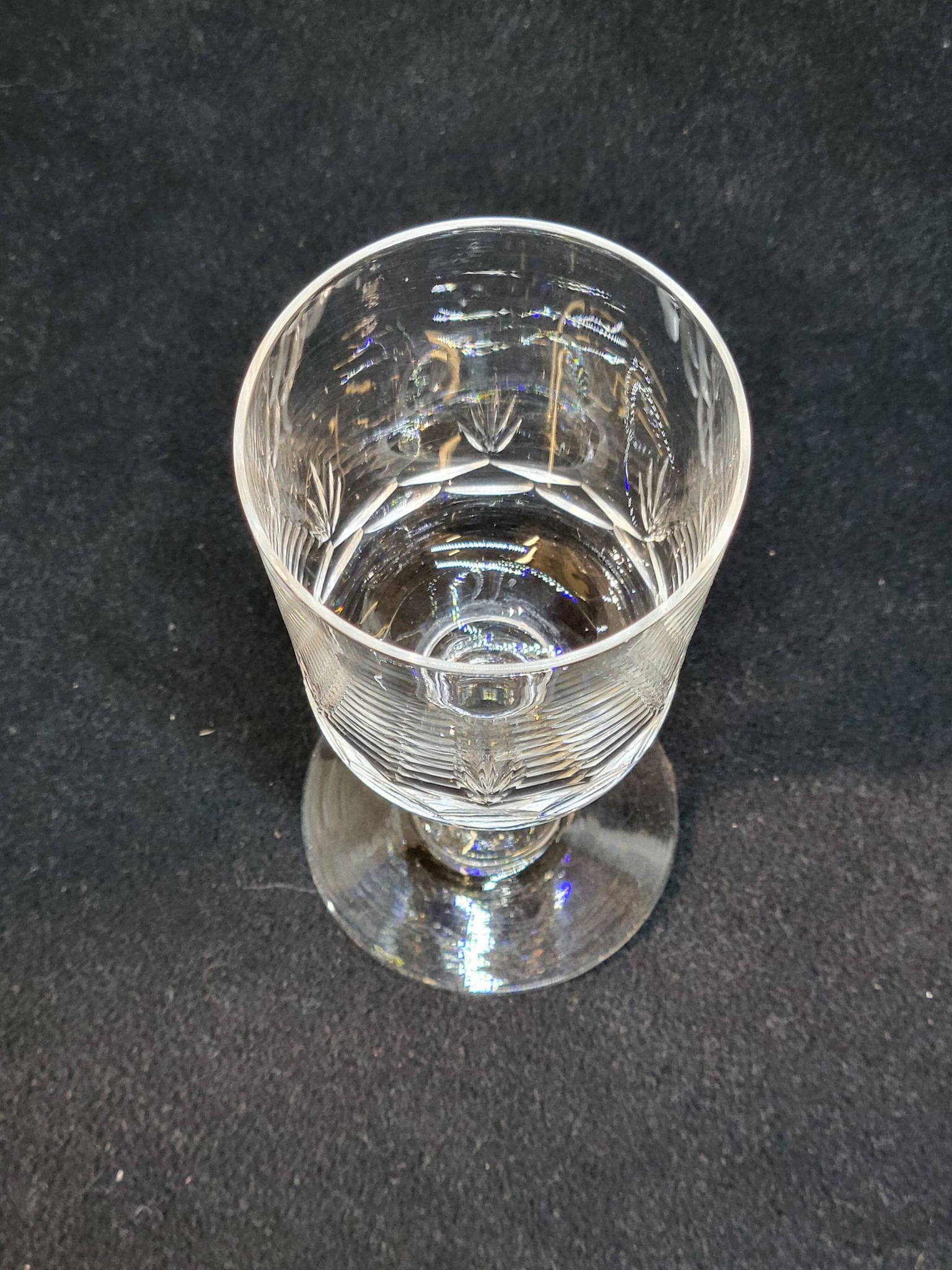 8 antique baccarat crystal wine glasses cut engraved 10742