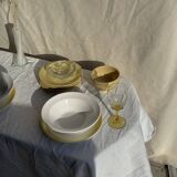 Set of 6 modern yellow dessert plates D19