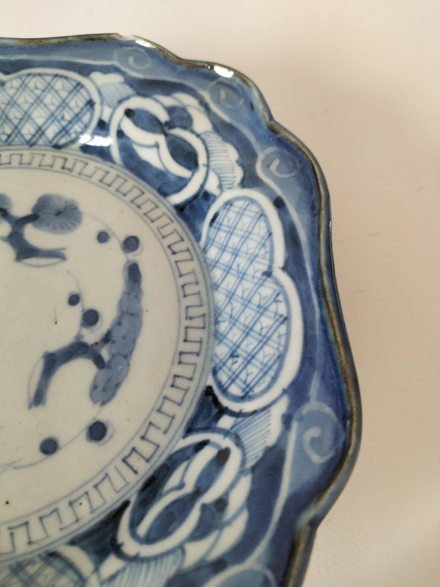 Antique Japanese porcelain cup – Arita blue decoration, late 19th century