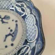 Antique Japanese porcelain cup – Arita blue decoration, late 19th century